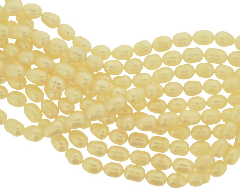 Pérola arroz natural - 7 mm - Fio 37 pérolas (P-02)